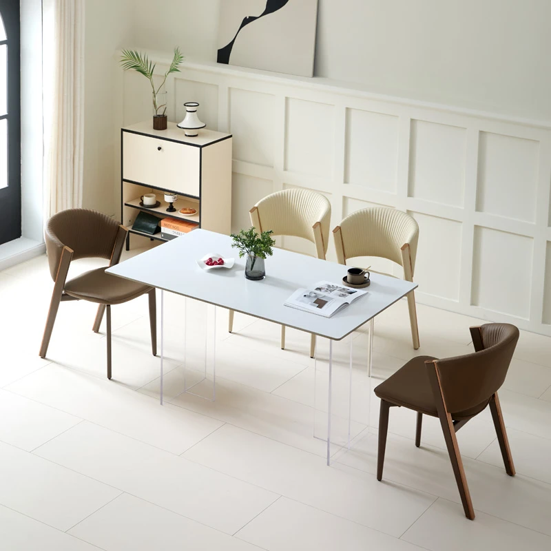 意式轻奢CC餐椅设计师样板房简约梳妆台半弧靠背椅家用餐厅椅子