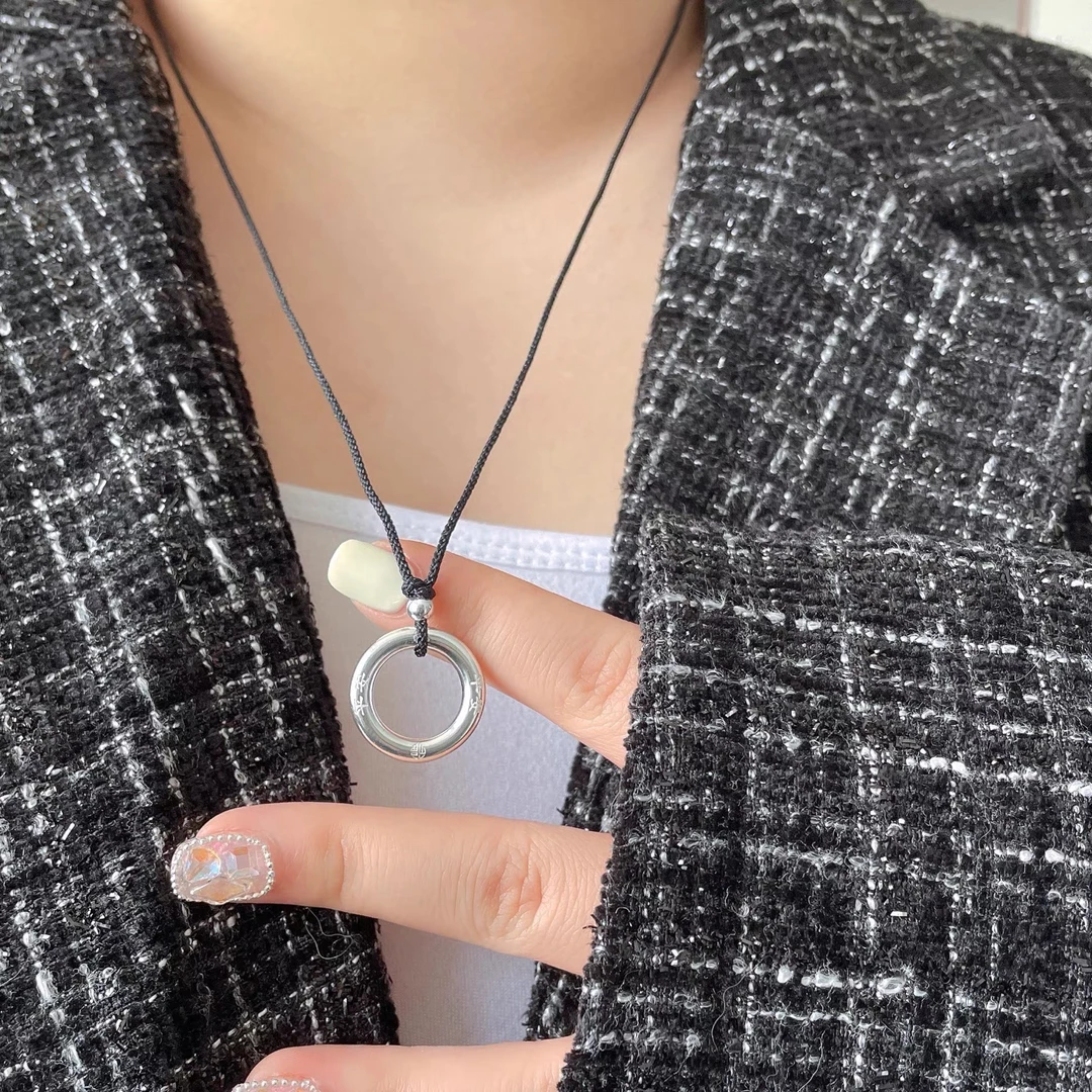 吊坠足银 足银实心平安扣吊坠简约