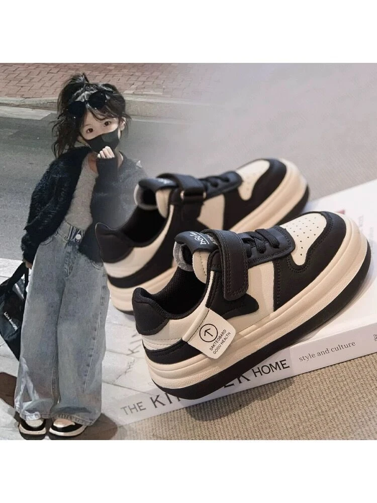 皮面女童鞋子板鞋2025新款秋冬儿童鞋女宝运动鞋二棉鞋男童休闲鞋