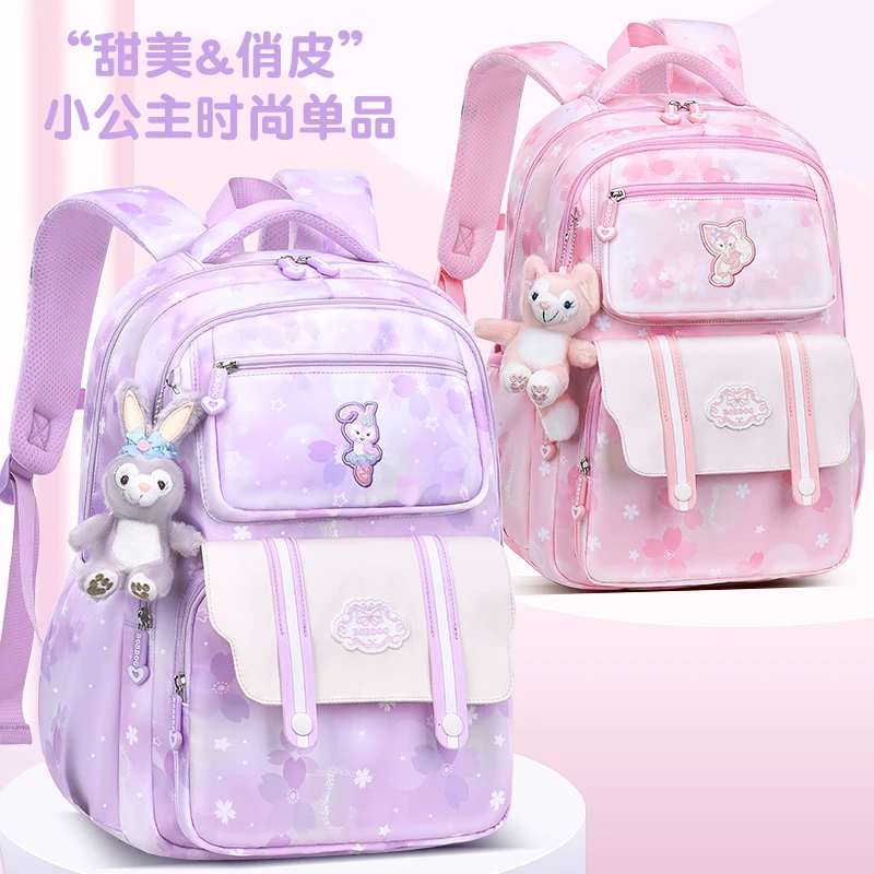 Bobdog/巴布豆巴布豆书包护脊减负专用双肩背包女童女孩书包1-