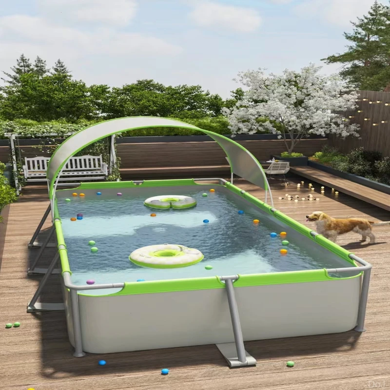 遮阳带棚泳池儿童户外新品成人大型免充气游泳池家用方形室内品牌