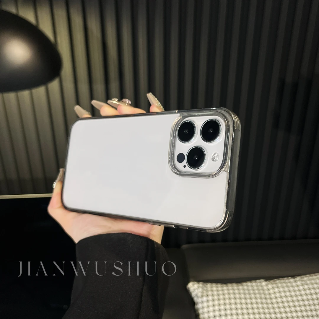 ins风新款简约高透电镀防摔手机壳iphone14promax苹果12/13