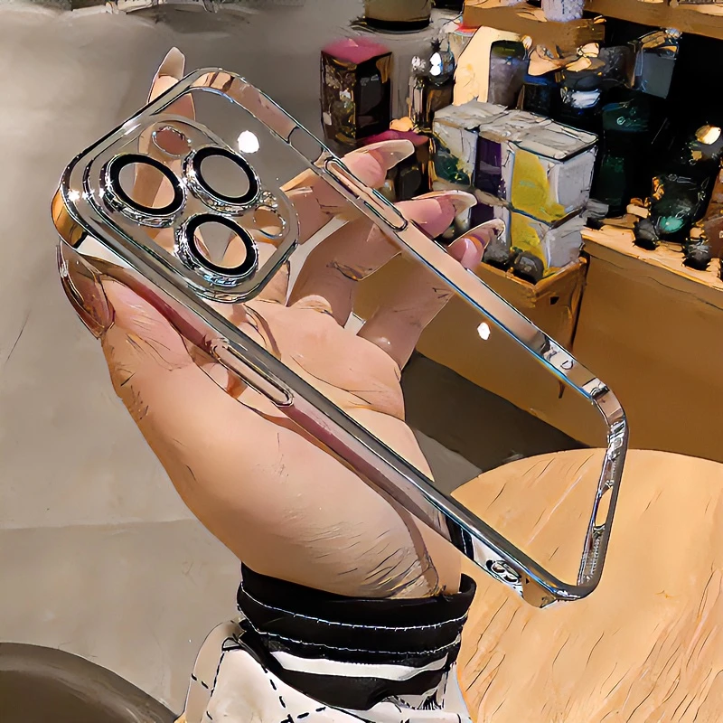 苹果15手机壳iPhone14promax自带镜头膜13网红12电镀硬壳11保护套