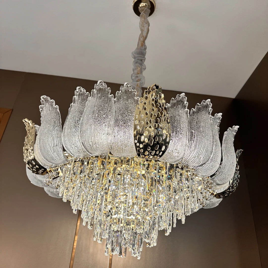 法式轻奢客厅灯豪华款式水晶灯客厅餐厅灯高档简约大吊灯别墅灯具