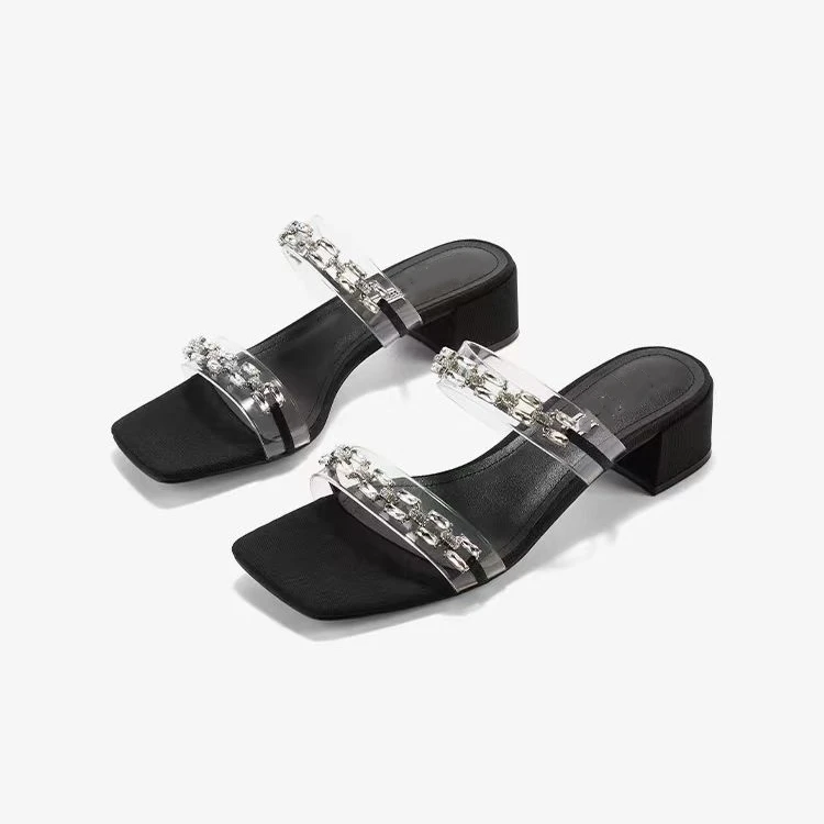 HONGKE-恋爱循环夏季新款双条带一字拖优雅凉拖-HK0405101