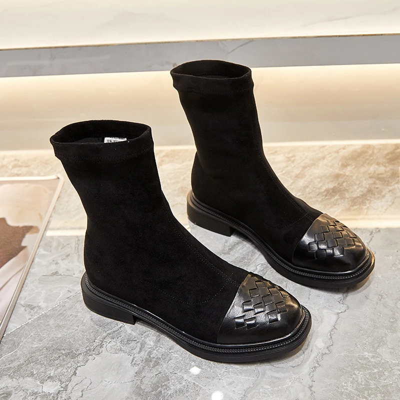 瘦瘦靴短靴女显瘦2025秋季新款韩版百搭ins网红靴子春秋单靴袜靴