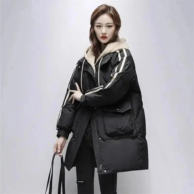 羽绒衣服中长款羽绒衣服女冬季2023年新款宽松显瘦加厚保暖假两