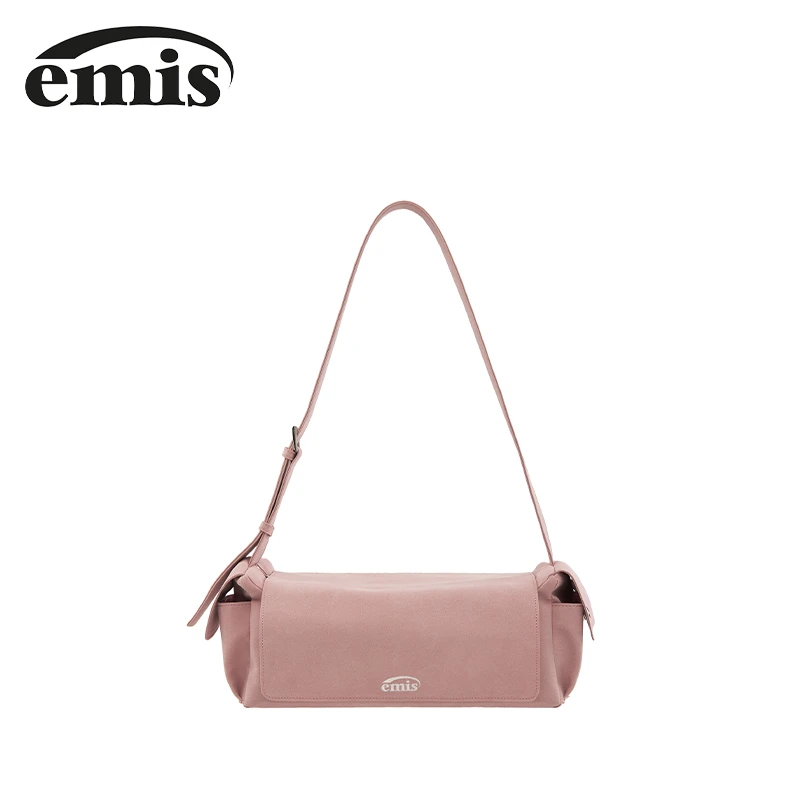 emis包包绒面麂皮单肩包粉色柔软手提休闲大容量高级感时尚女包
