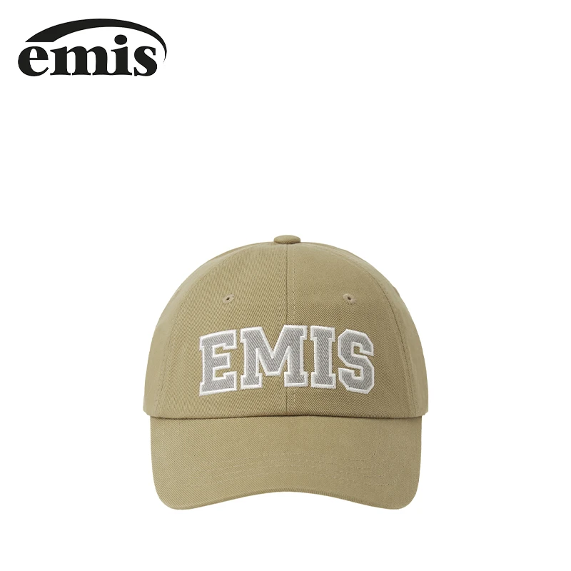 emis帽子斜纹大字母棒球帽明星同款米色鸭舌帽女时尚软顶休闲新款