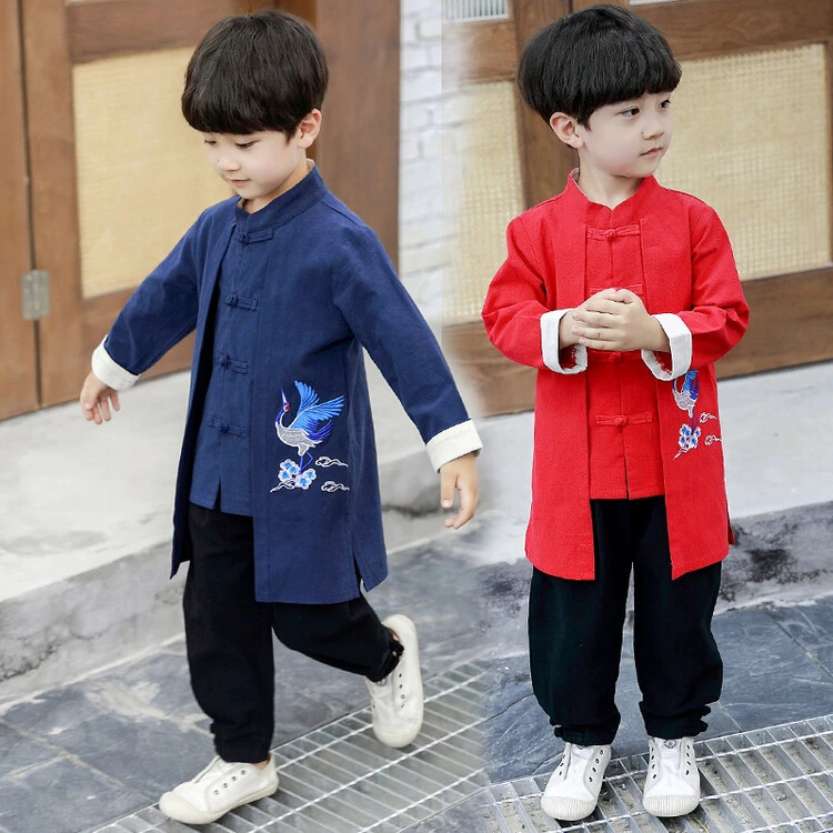 男童汉服春夏中国风唐装薄款春秋季儿童装古装表演服民族服装春装
