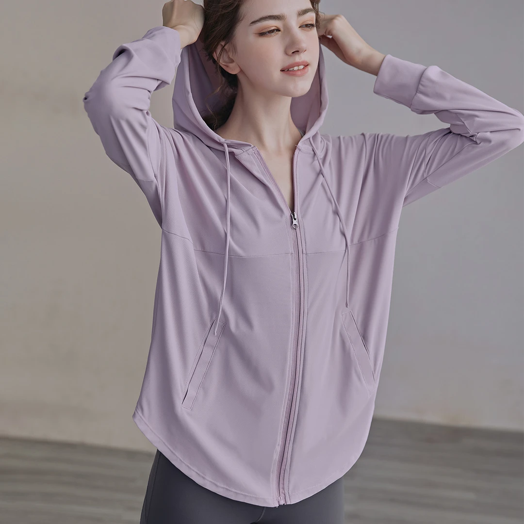 运动外套女晨跑健身服跑步套装罩衫瑜伽服上衣薄款防晒衣2024新款