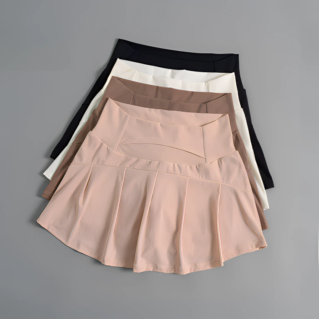 女运动短裙速干羽毛球网球裤裙假两件健身跑步马拉松半身百褶裙夏