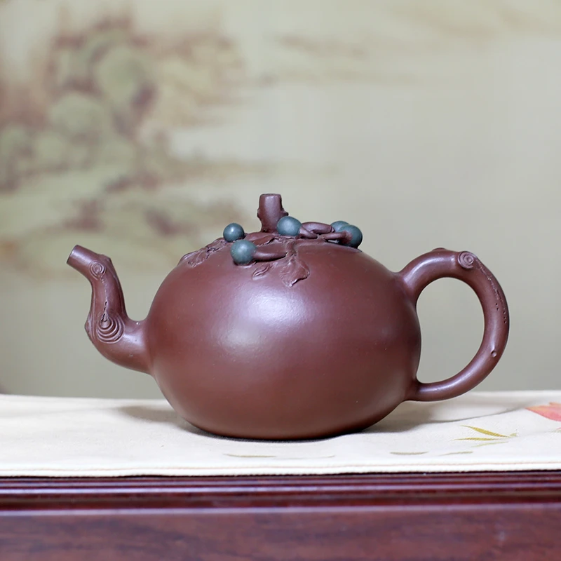 宜兴名家手工原矿紫砂壶高工蔡利平嘉宝壶450毫升