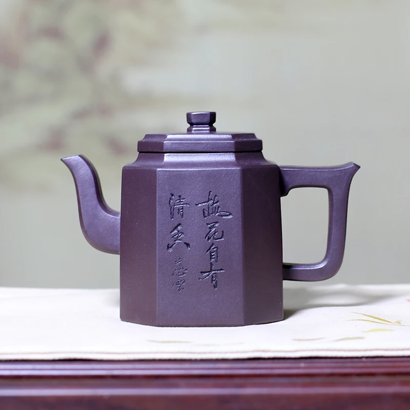 宜兴原矿手工紫砂壶实力派工艺师朱树刚财运八方壶280毫升