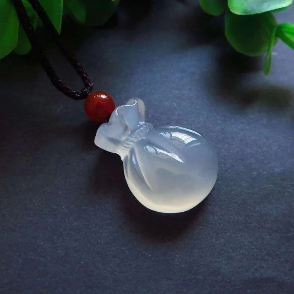 爆款天然冰种玉髓如意钱袋子高档男款女款挂件吊坠