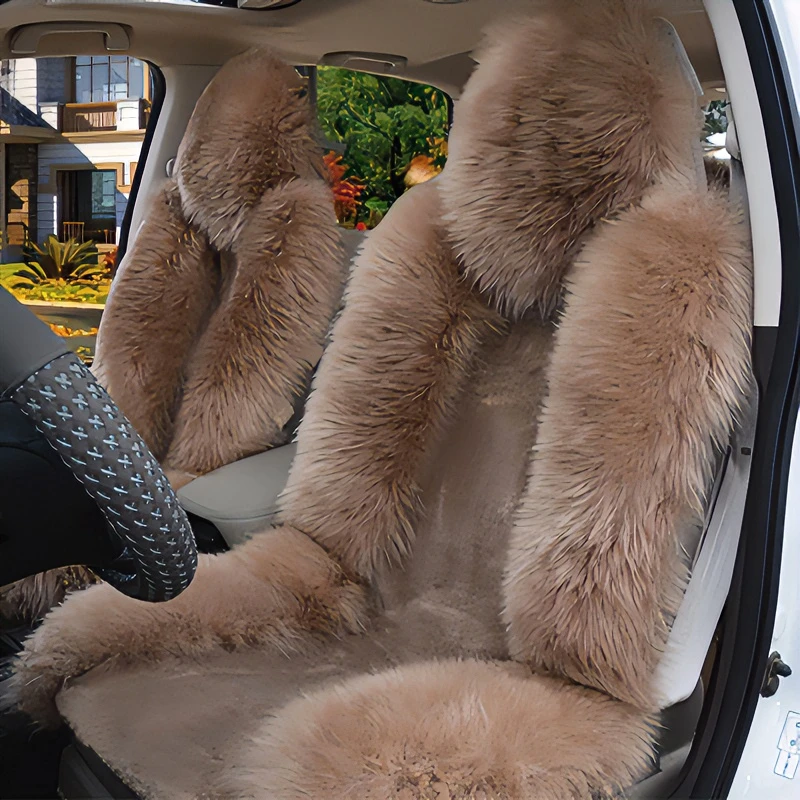 墨研全包冬季羊毛汽车坐垫保暖皮毛一体通用座套