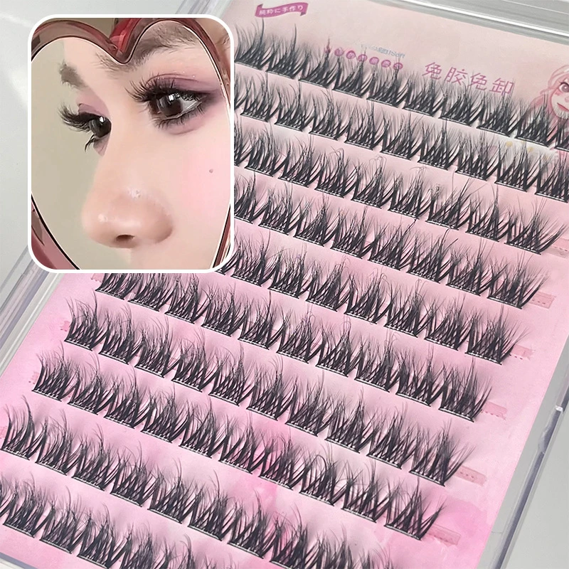 免胶5D假睫毛水貂绒婴儿弯新手懒人三部曲仿真自然凌乱层次FYH