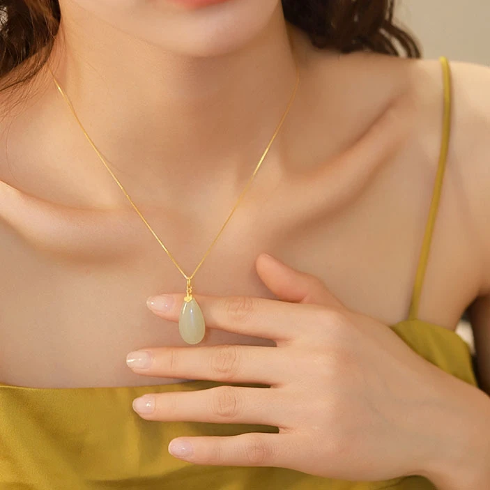 HAOYUN/好运  不掉色如意水滴项链国风轻奢吊坠女