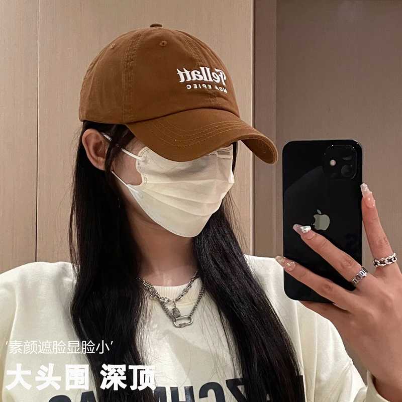 帽子女2024新款大头围深顶棒球帽显脸小鸭舌帽学生夏季防晒遮阳帽