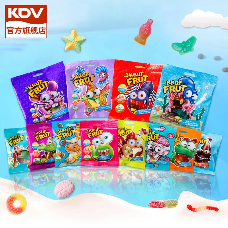 KDV 【大美人专属】俄罗斯进口原装搞怪橡皮糖软糖70g过节水果软糖