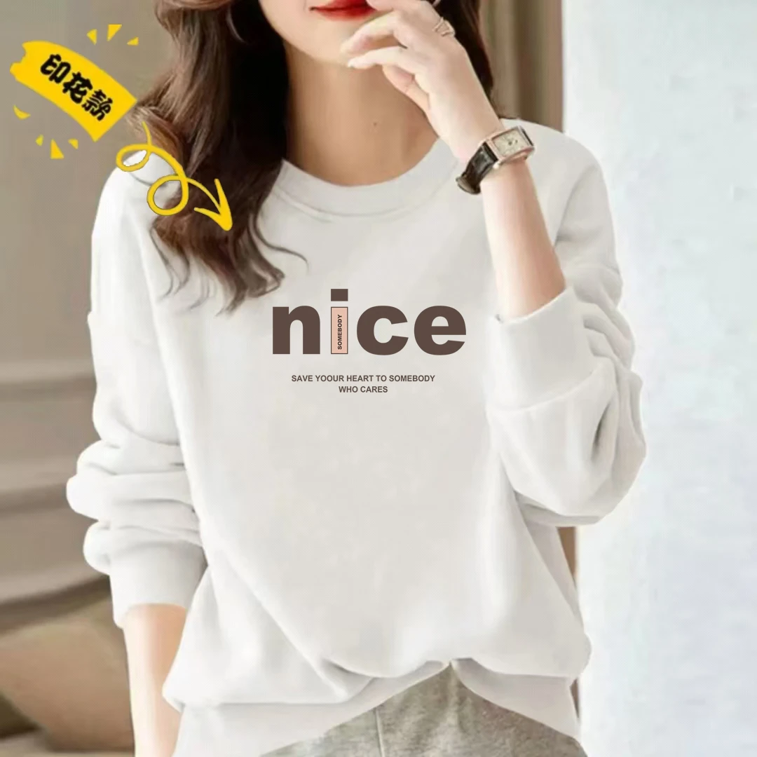 【YYDS】卫衣男女同款情侣装港风印花百搭圆领宽松内搭套头休闲款