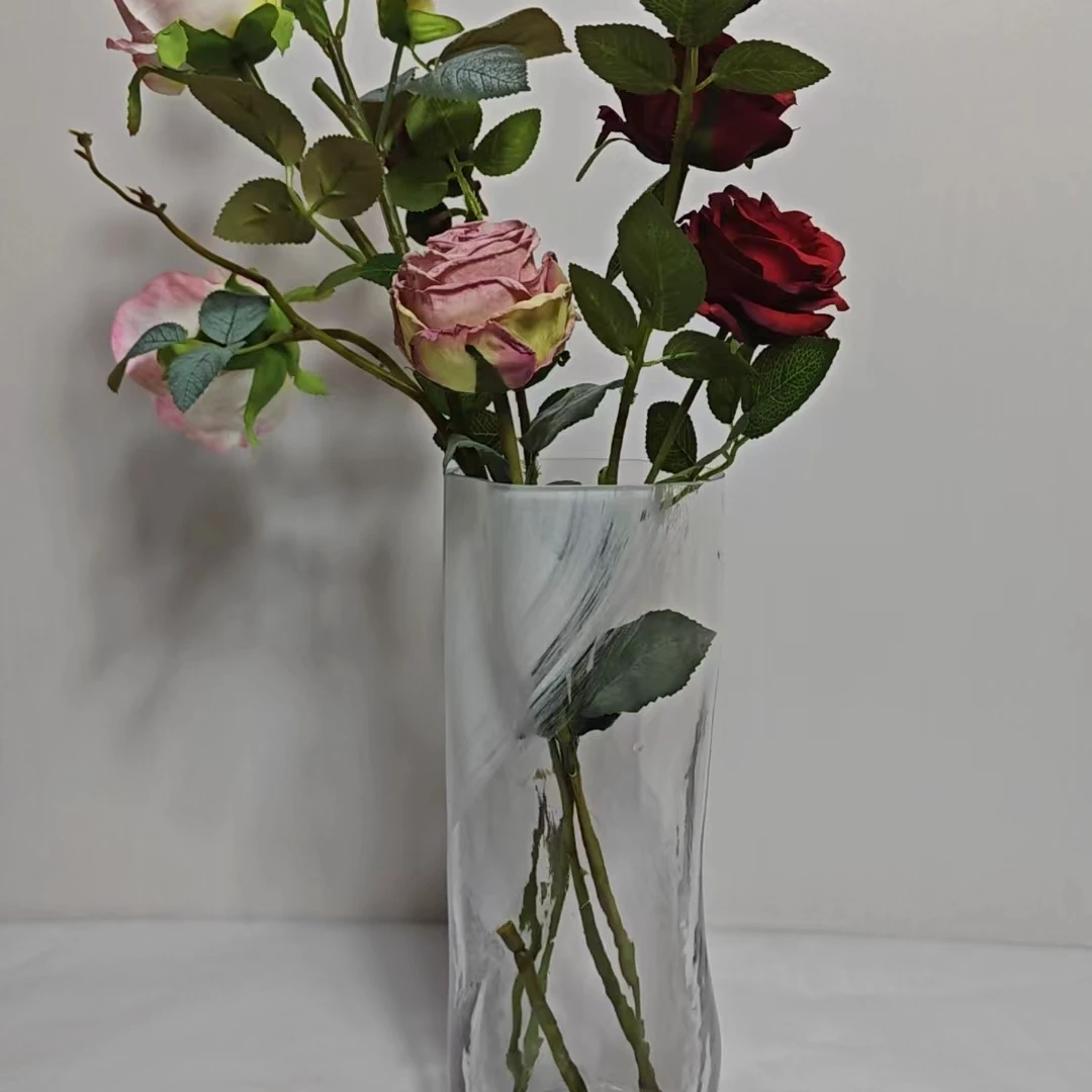 创意玻璃花瓶摆件客厅鲜花玫瑰百合插花器尾单发货饰品人工