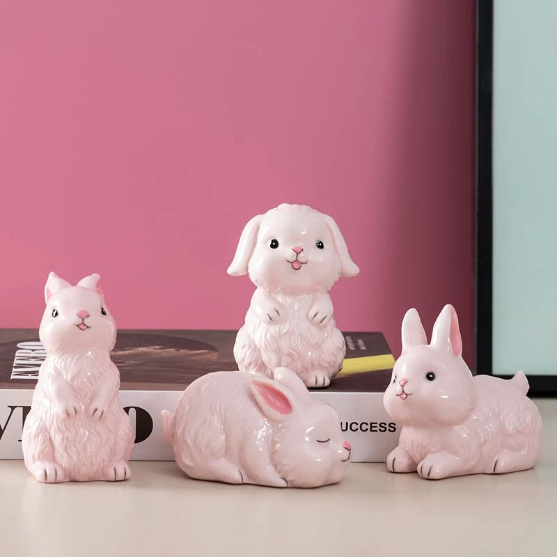 萌兔摆件创意家居饰品可爱玄关桌面装饰吉祥物十二生肖小白兔国潮