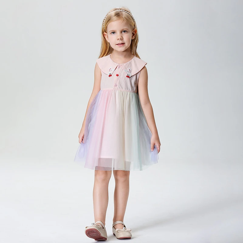 女童彩虹裙女童纯棉裙子夏季连衣裙儿童彩虹裙纯棉公主裙连衣裙潮