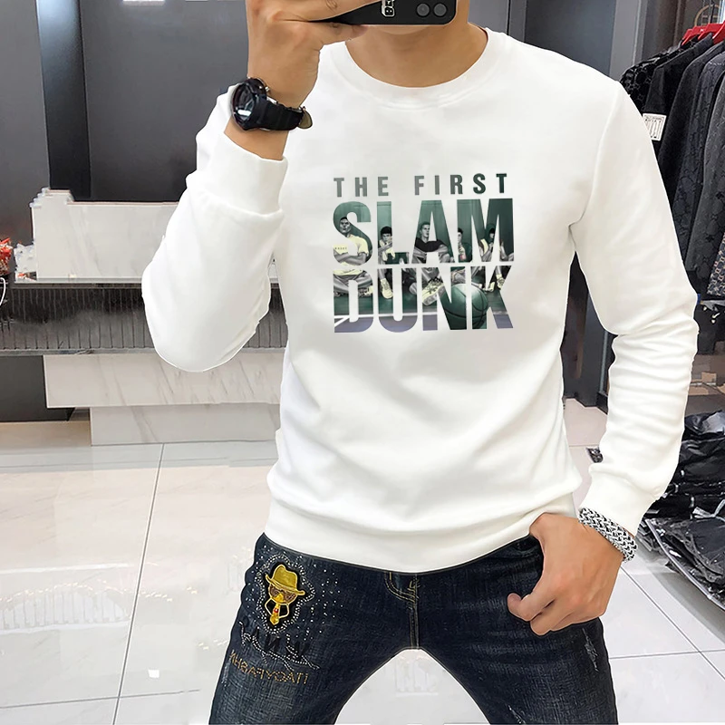 高端欧版男士秋冬卫衣简约修身欧版轻奢男长袖休闲外套