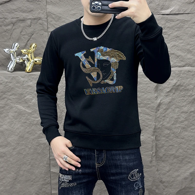 VARSACIVIP/瓦萨琪贵宾男欧版卫衣修身百搭春秋时尚长袖美人头