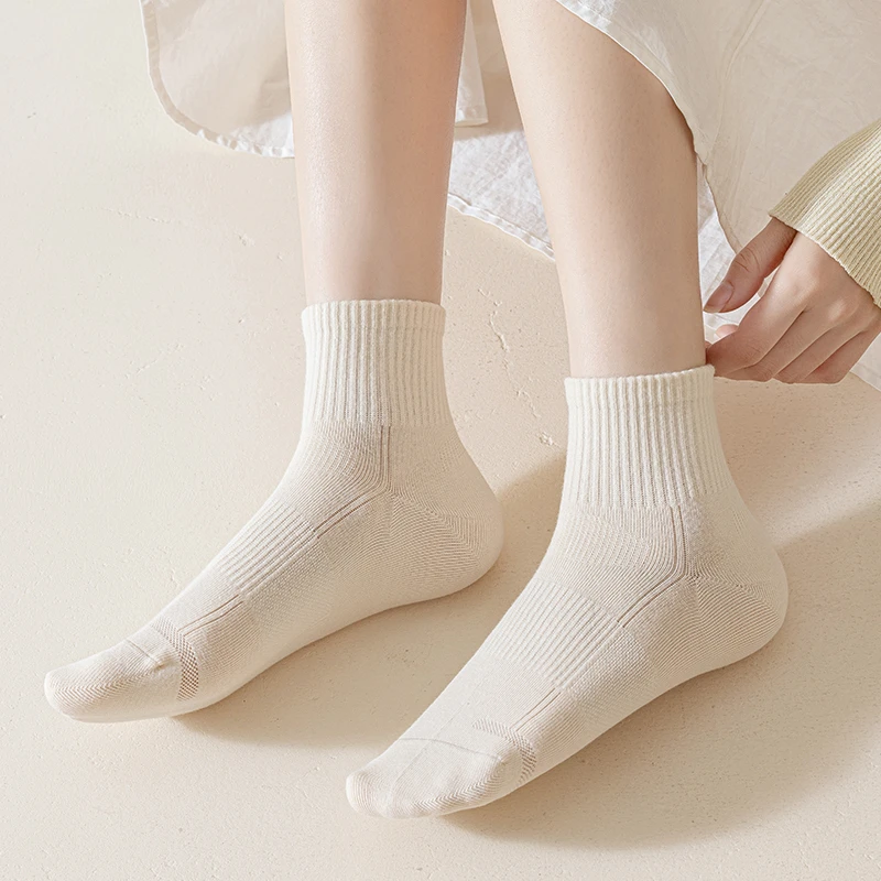棉始屋纯棉袜中筒袜夏季加大透气直角袜2024新款短袜款舒适加大款