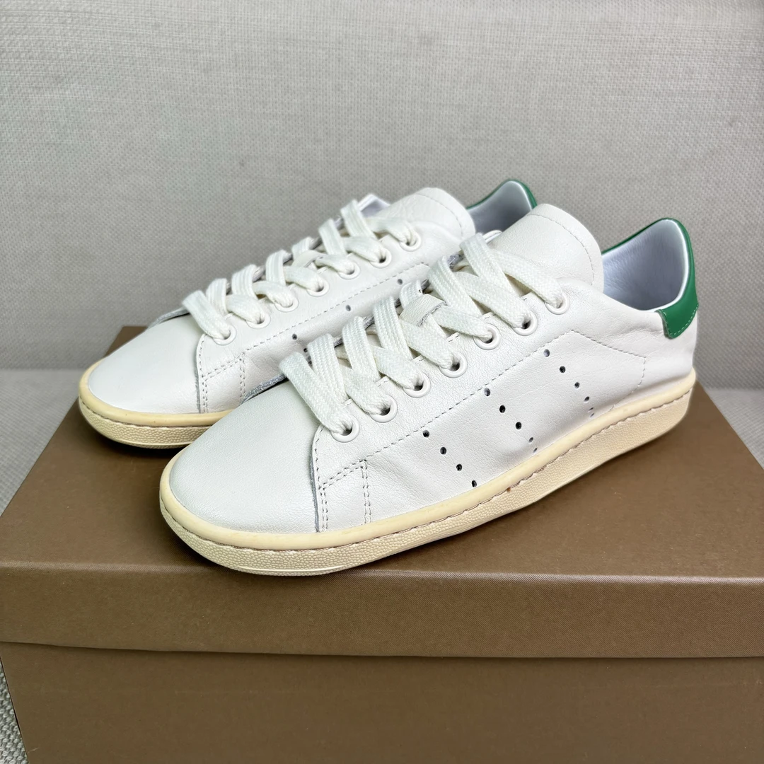 巴黎联名款做旧运动小白鞋女2024新款夏季百搭真皮休闲鞋小脏鞋