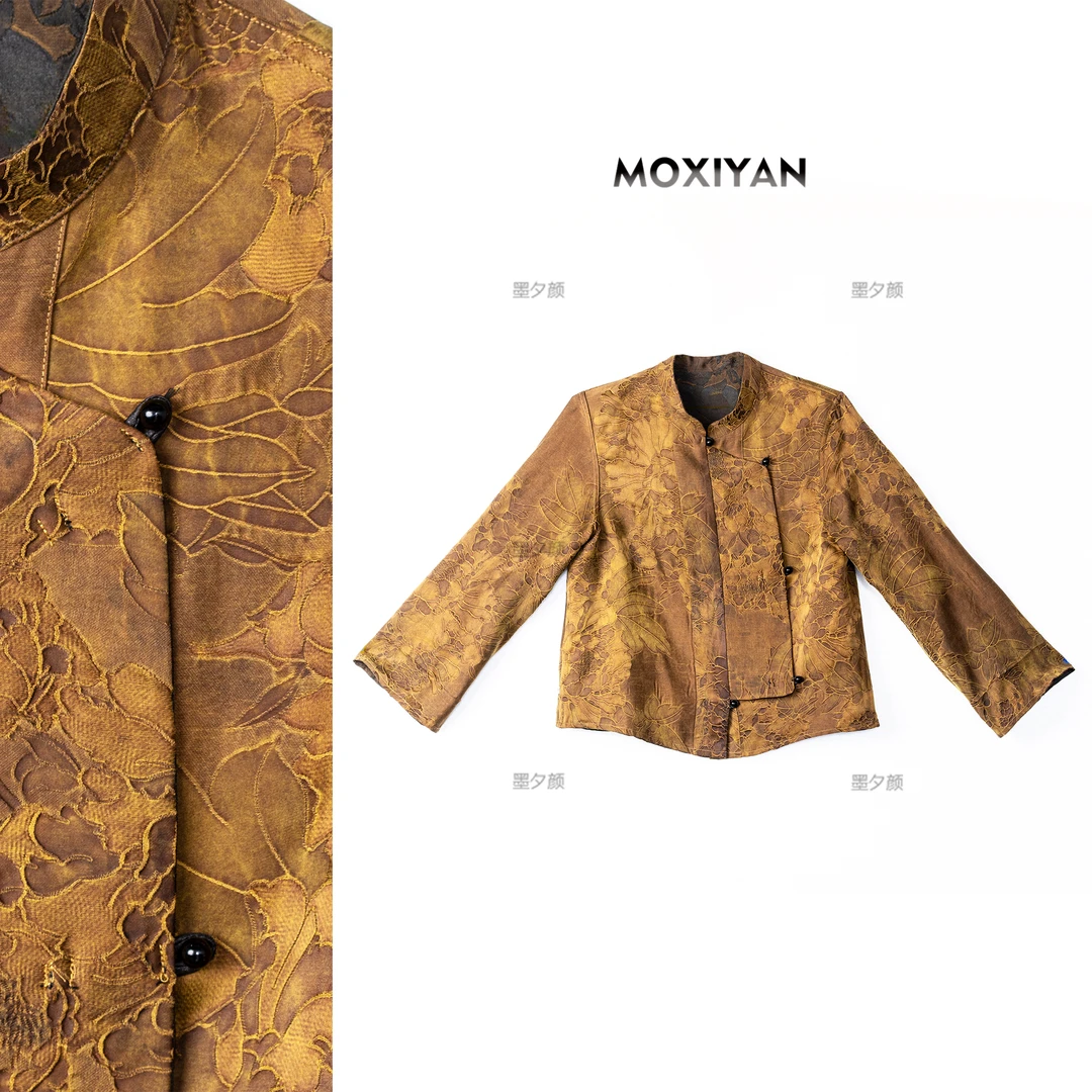 【盛唐牡丹】秋冬新款设计师款新中式提花缎小衫外套-FC-220