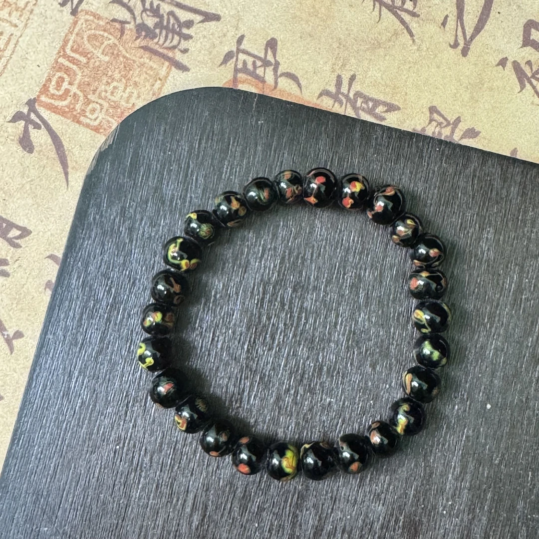 老琉璃复古百搭黑色凤眼手串4112906