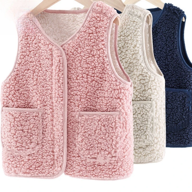 新时尚儿童马夹秋冬加绒加厚女童背心宝宝内外穿冬季保暖洋气坎肩