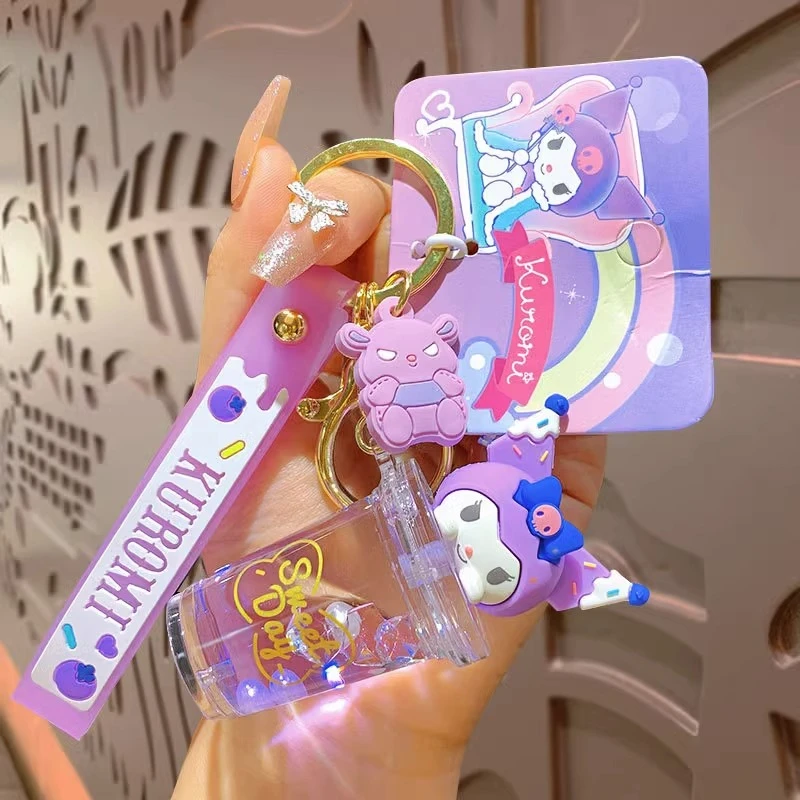 三丽鸥玉桂狗入油漂浮瓶钥匙扣女精致网红书包挂件汽车钥匙链挂饰