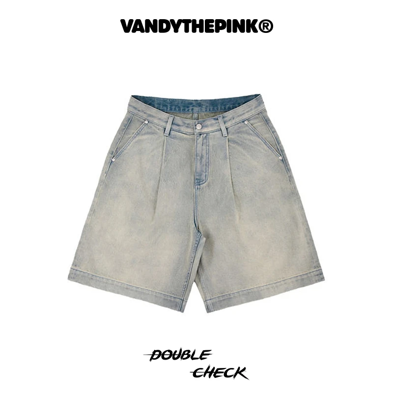 【官方正品】VandyThePink 24ss 水洗做旧宽松牛仔短裤