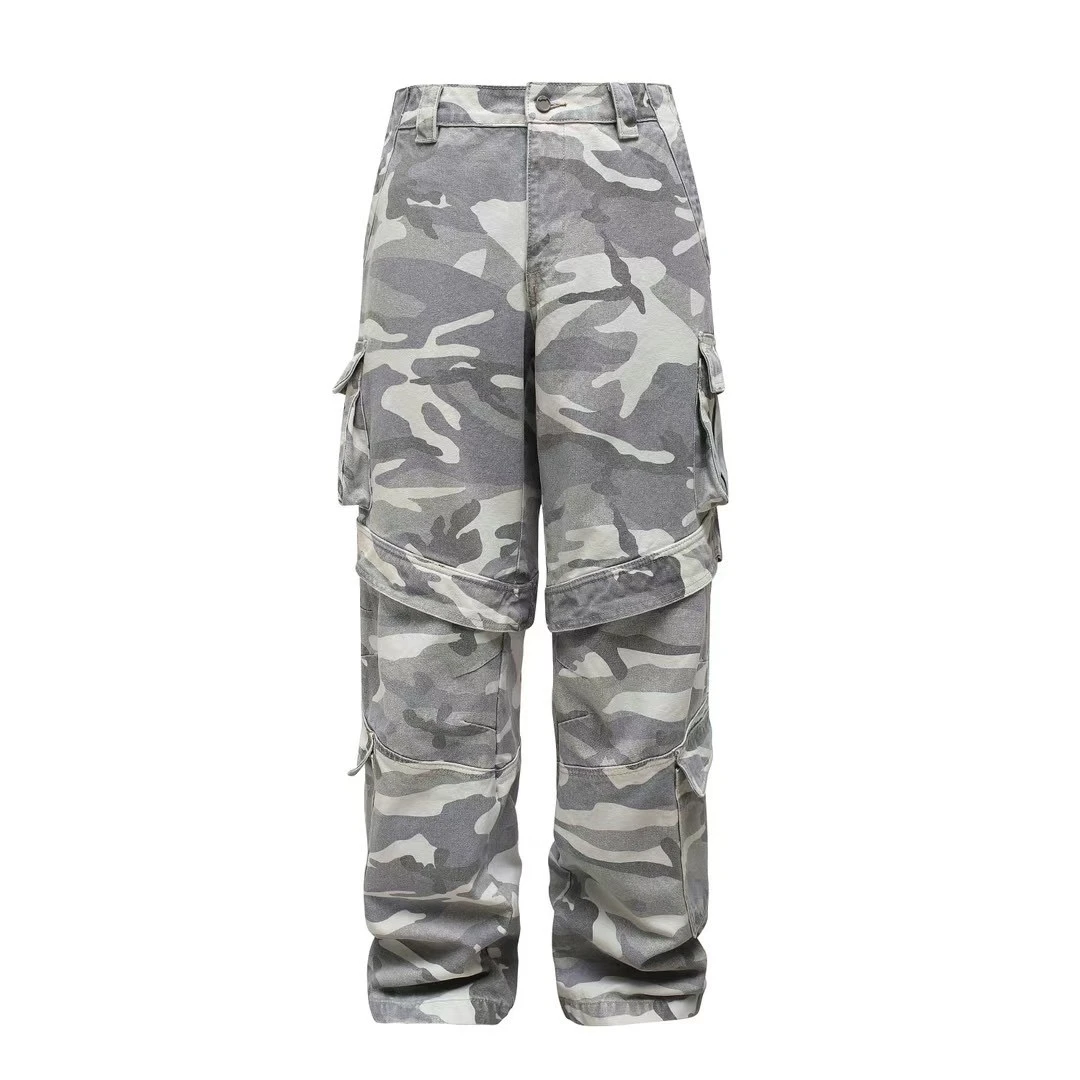 【官方正品】PANQ 2024SS WHITECAMO CARGO PANTS迷彩多口袋工装裤