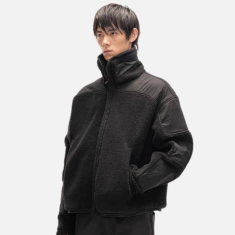 官方直营Epide Prefab摇粒绒保暖拼接高领户外机能拉链夹克