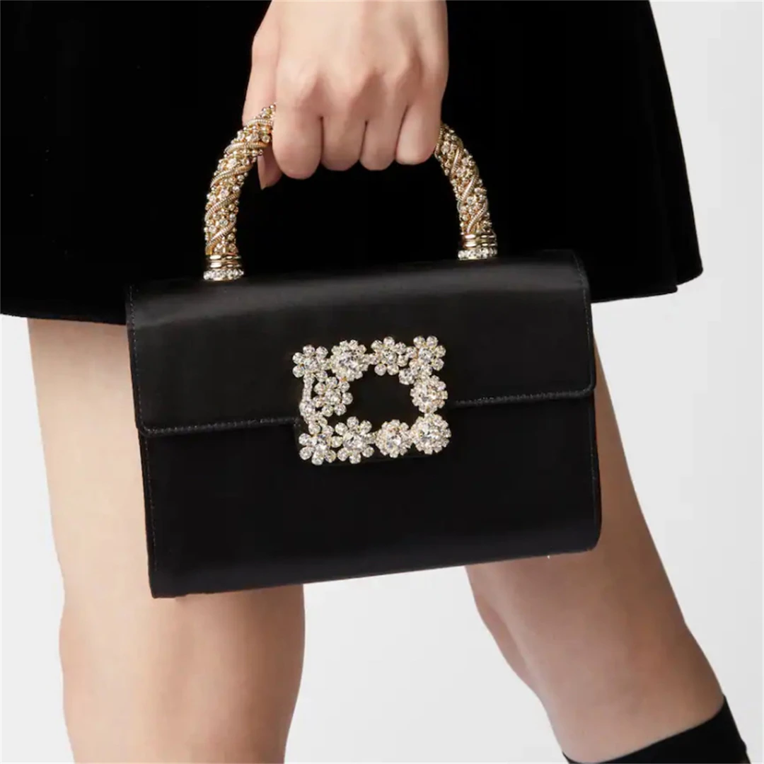 搭扣单肩款单根百搭镶钻宴会气质婚礼斜挎包千金风名媛手拎包