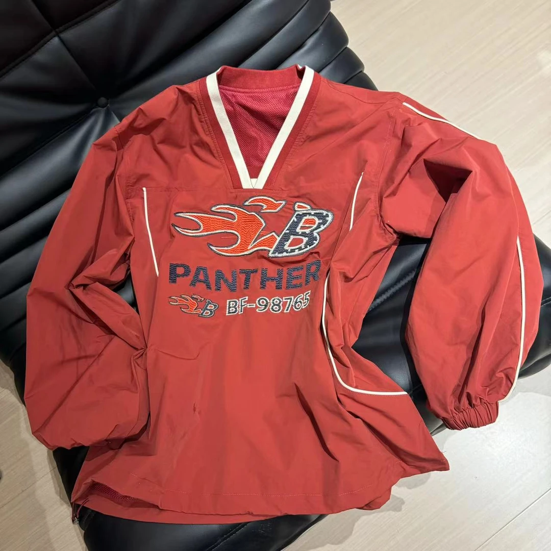 B5737韩风小众风格红红霹雳火98765套头小衫T恤