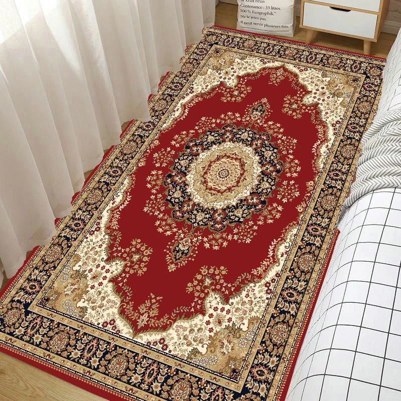 床边欧式百搭复古风飘窗毯家用吸水防滑垫耐磨茶几免洗玄关地毯