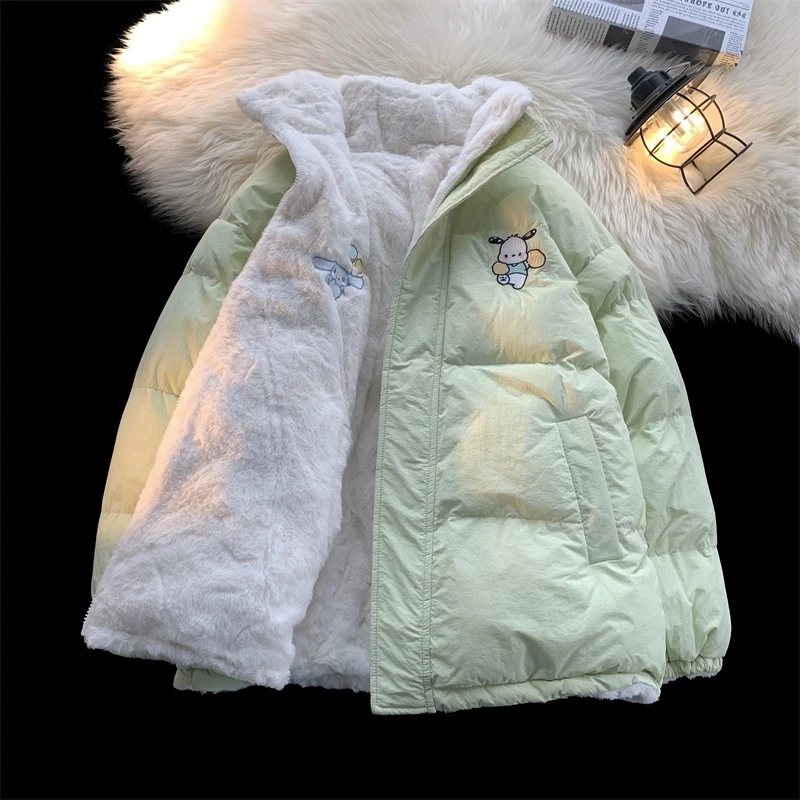 两面穿加绒加厚棉衣棉服女2025新款时尚宽松保暖减龄秋冬棉袄外套