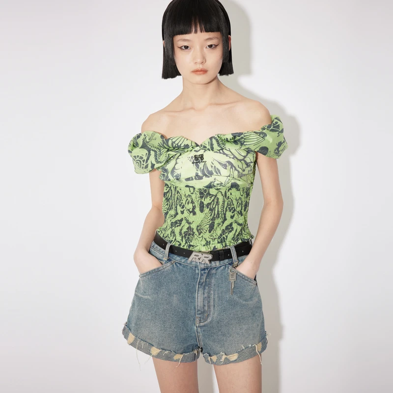 REVAN芮范夏新品多巴胺海洋主题短单衣RM30801107