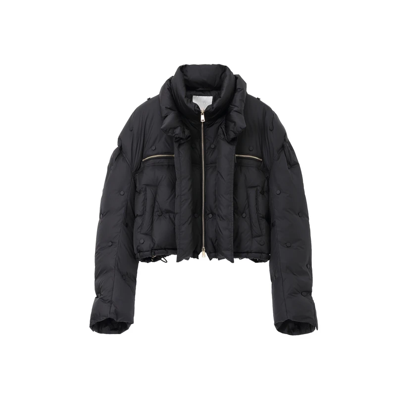 REVAN芮范冬季新品酷感黑色撞钉短羽绒服RM90501554