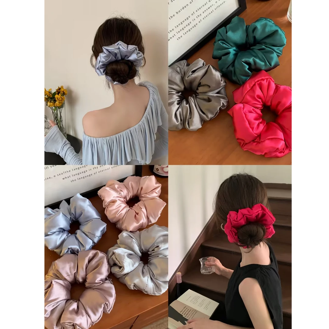 网红同款枕头发圈缎面时尚百搭发绳韩式不伤发发饰女