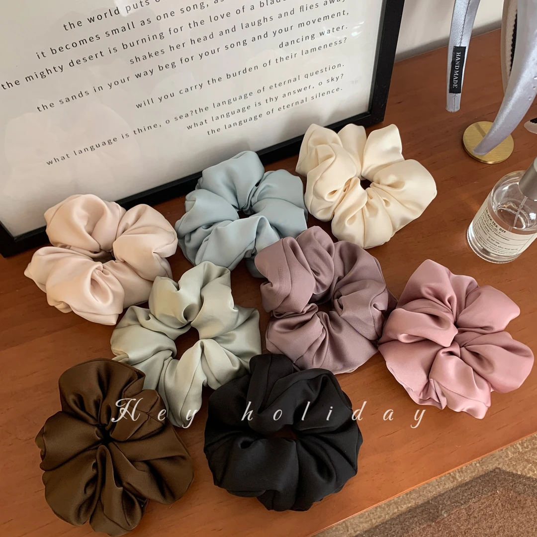 新款大肠发圈百搭甜美少女气质简约纯色发饰温柔优雅