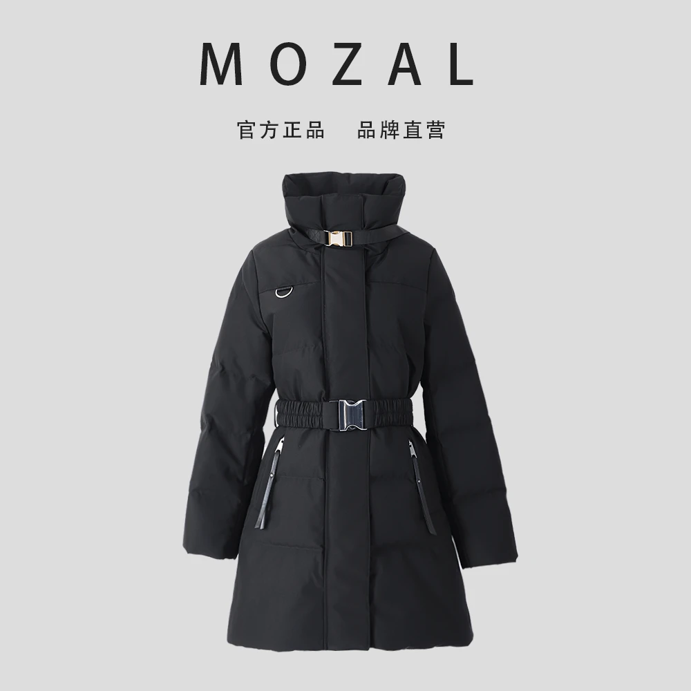 陌妆秋冬女士休闲羽绒服新款时尚高领保暖收腰显瘦鹅绒服24052