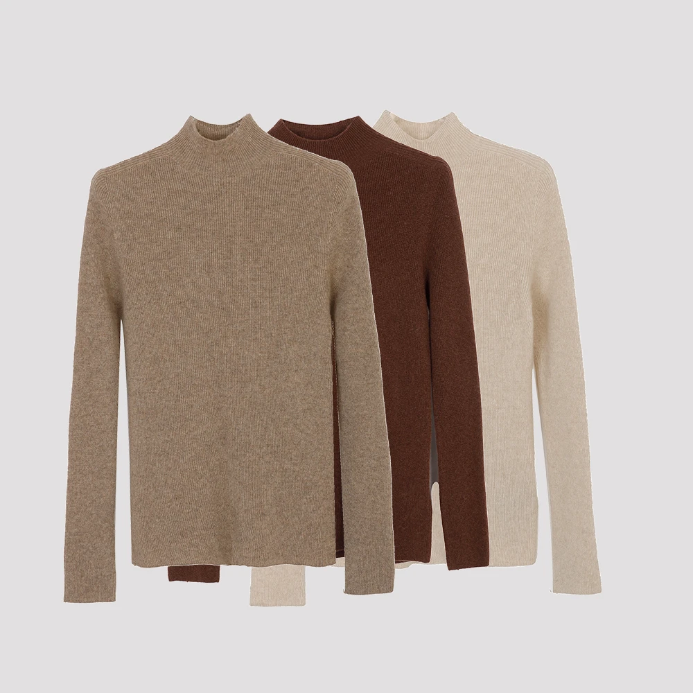 陌妆品牌新款纯色半高领修身显瘦气质内搭打底衫33525