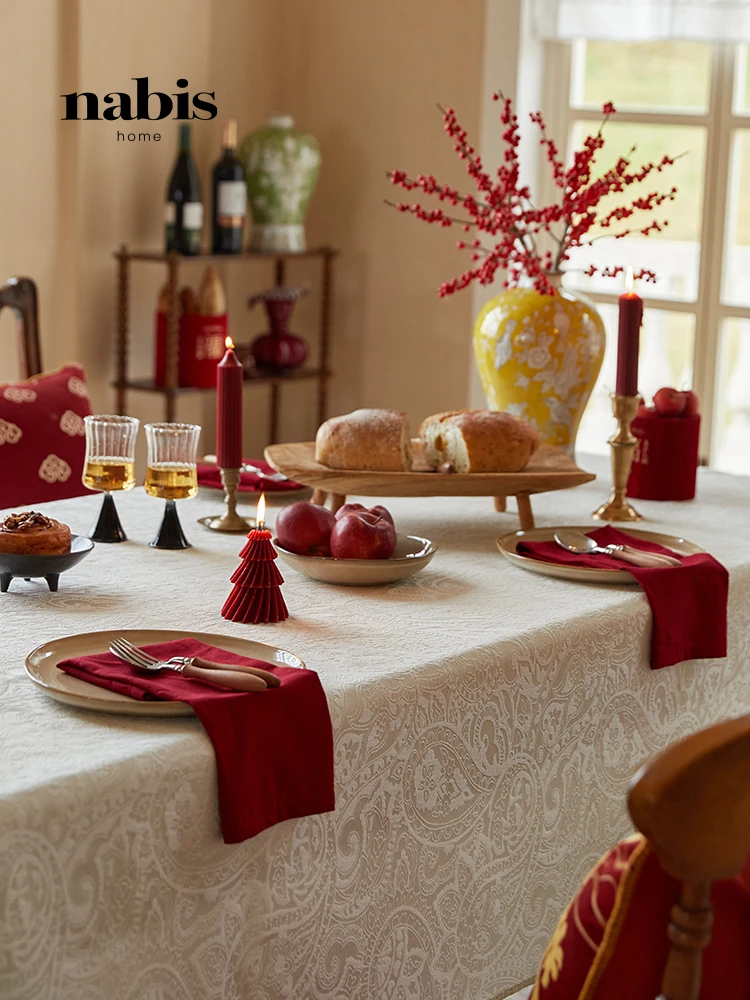 蜡笔派莉吉亚防水桌布餐桌桌布高级感2025新款立体提花桌布防烫